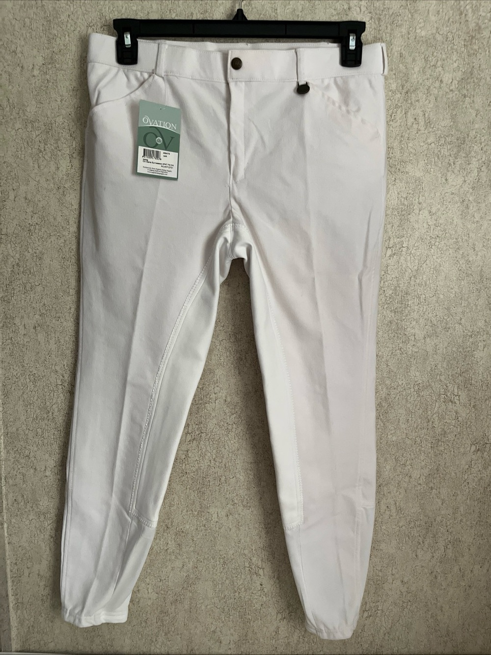 Ovation Men’s Euroweave White 4 Pocket Breeches Equestrian English 34 Reg NWT